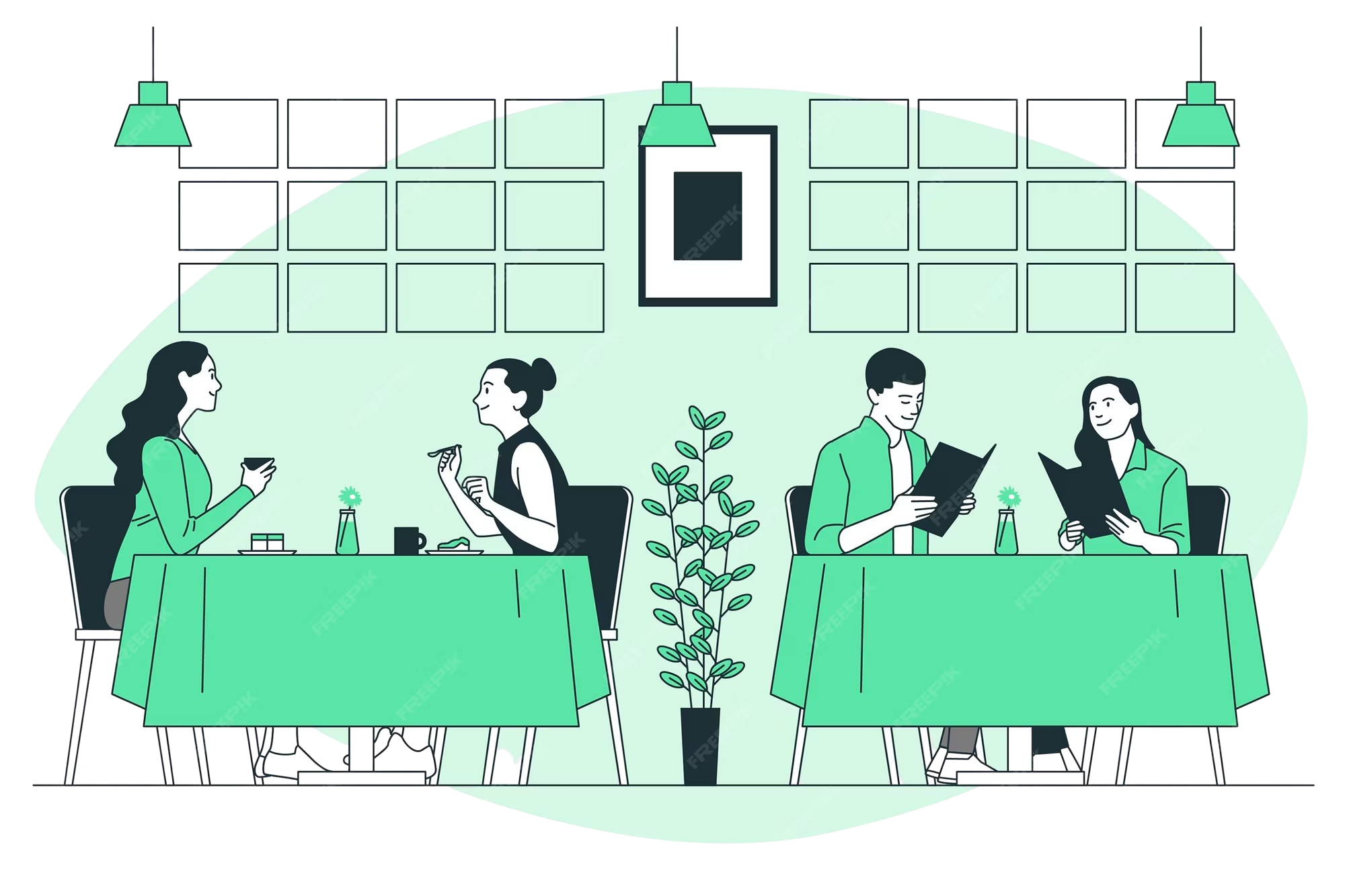 Restaurant Waitlist Illustration